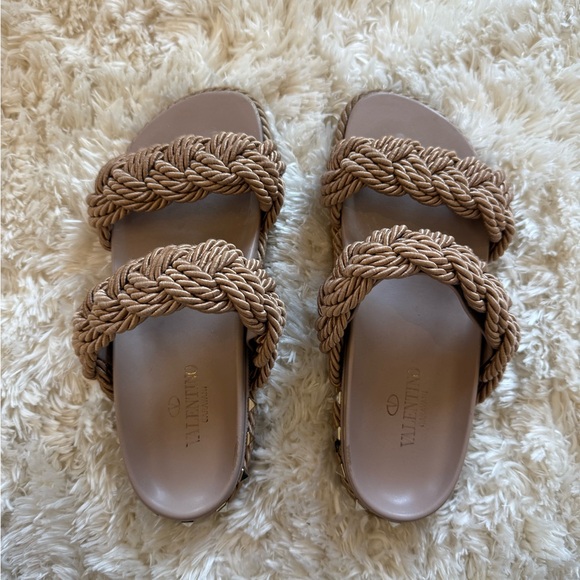 Valentino Rockstud Rope Sandals size 38 - Orig. $1090 - Picture 2 of 10